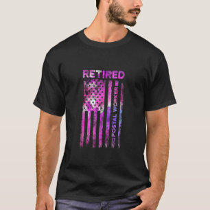 Remüde Postarbeiter US Flags Mailman Retirement T-Shirt
