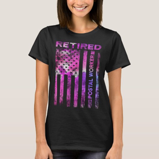 Remüde Postarbeiter US Flags Mailman Retirement T-Shirt (Vorderseite)