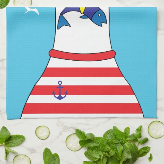 Remüde Sailor Ex Mariner Seagull Charakter Handtuch (Gefaltet)