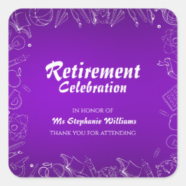 Remüde Schullehrer Celebration Party Quadratischer Aufkleber