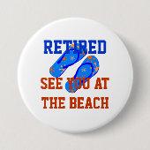 Remüde - Sehen Sie sich am Beach Square Sticker an Button (Vorderseite)
