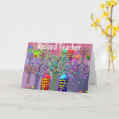 Remüde Teacher VILLAGE SCENE Design Karte (Gelbe Blume)