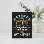 Remüde Tierarzt Tech Happier Veterinär Postkarte (Stehend Vorderseite)