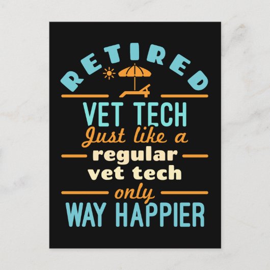 Remüde Tierarzt Tech Happier Veterinär Postkarte (Vorderseite)