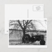 Remüde Traktor Postkarte (Vorne/Hinten)