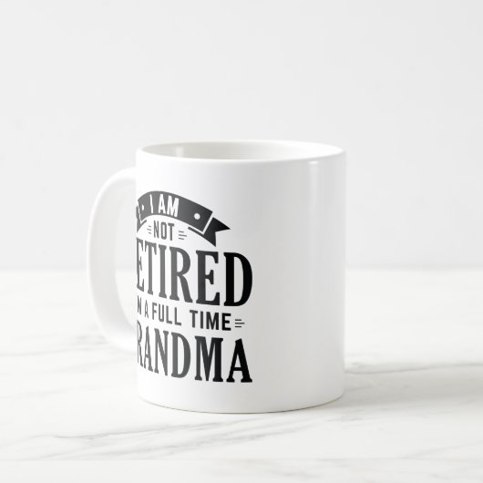 Remüde Vollzeit Oma Kaffeetasse (Vorderseite Links)