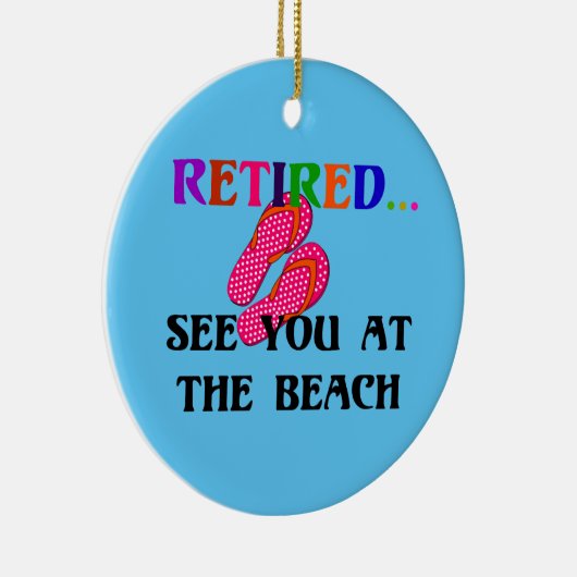 Remüde - Wir sehen uns am Strand, rosa Flip Flops Keramikornament (Rechts)