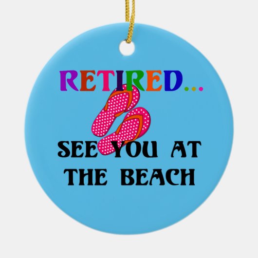 Remüde - Wir sehen uns am Strand, rosa Flip Flops Keramikornament (Vorne)