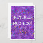 Remüde Woo Hoo Lila Watercolor Confetti Party Einladung (Vorne/Hinten)