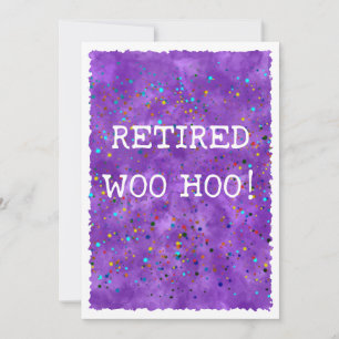 Remüde Woo Hoo Lila Watercolor Confetti Party Einladung