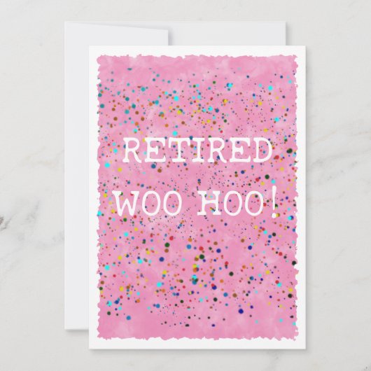 Remüde Woo Hoo Pink Wassercolor Confetti Party Einladung (Vorderseite)