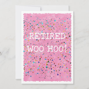 Remüde Woo Hoo Pink Wassercolor Confetti Party Einladung
