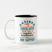Remüder Bricklayer Brick Mason Retirement Happier Zweifarbige Tasse (Links)