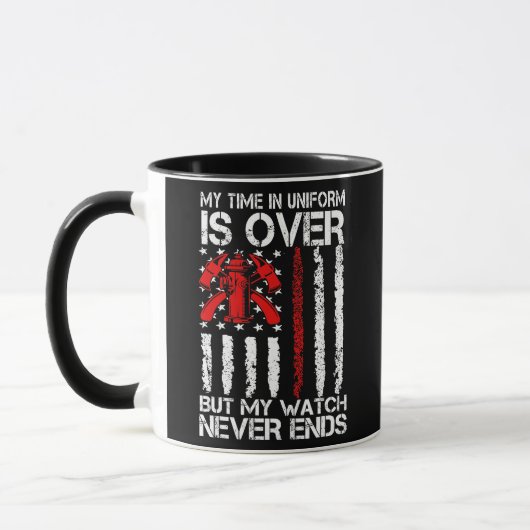 Remüder Feuerwehrmann Thin Red Line Funny Tasse (Links)