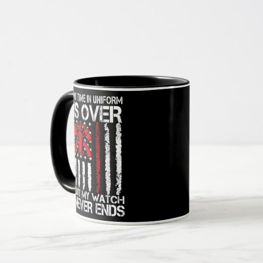 Remüder Feuerwehrmann Thin Red Line Funny Tasse (Vorderseite Links)