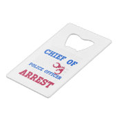 Remüder Polizeichef - amerikanisch-lustig Geldbeutel Flaschenöffner (Rückseite Schrägansicht)