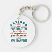 Remüder Postmaster Funny Retirement Happier Schlüsselanhänger (Rückseite)
