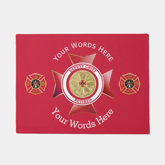 Remüder stellvertretender Feuermeister 4 Bugle Cus Fußmatte (Vorderseite)
