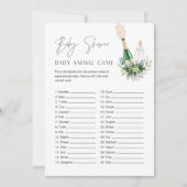 REMY Baby Animal Minimalistisch Baby Shower Game Einladung (Vorderseite)