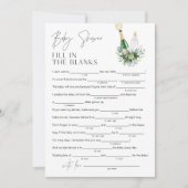 REMY Baby Shower Libs Füllen Sie das Blank Game 12 Einladung (Vorderseite)