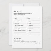 REMY Baby Shower Libs Füllen Sie das Blank Game 12 Einladung (Rückseite)