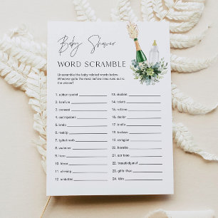 REMY Baby Word Scramble Baby Shower Game Card Einladung