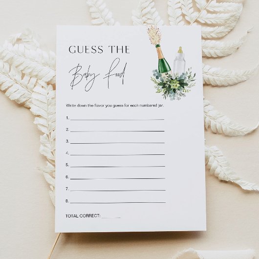 REMY Guess the Baby Food Baby Shooter Game Card Einladung