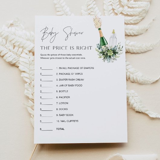 REMY Guess the Price Baby Shower Game Card Einladung