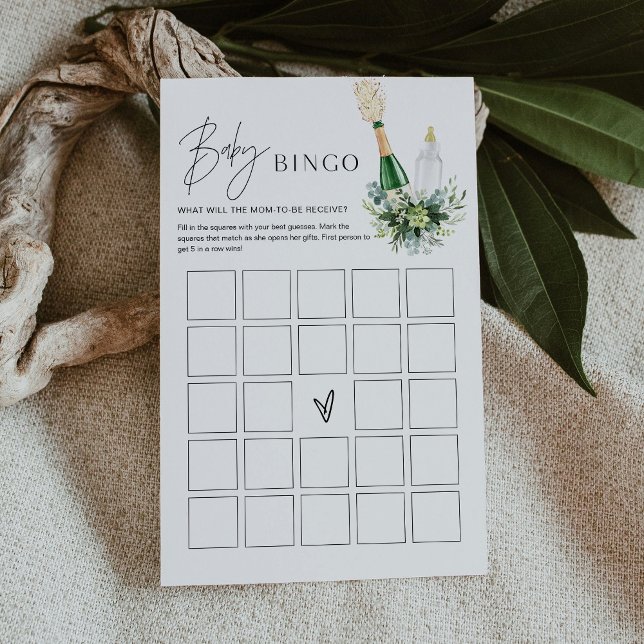 REMY Minimalistisch Baby Shower Bingo Game Card (Von Creator hochgeladen)
