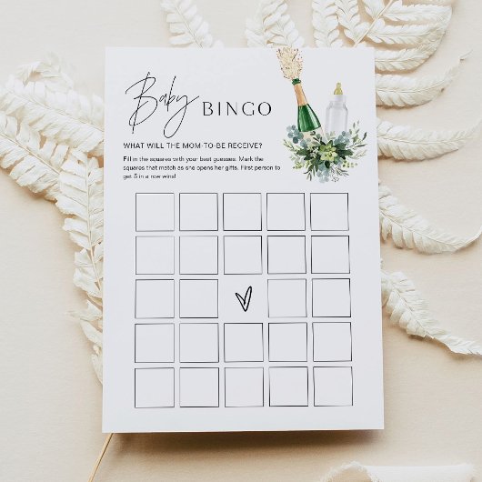 REMY Minimalistisch Baby Shower Bingo Game Card Einladung