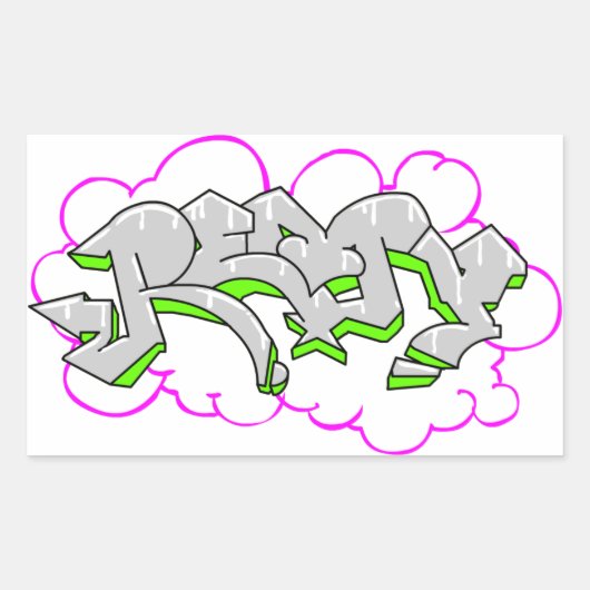 Remy Name Graffiti Rechteckiger Aufkleber (Vorderseite)