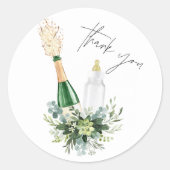 REMY Poppin Flaschen Babydusche Gefallen Runder Aufkleber (Vorderseite)