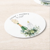 REMY Poppin Flaschen Babydusche Runder Pappuntersetzer (Angewinkelt)