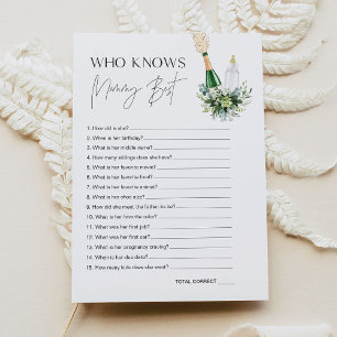 REMY Wer Mommy Best Baby Shower Game Card kennt Einladung
