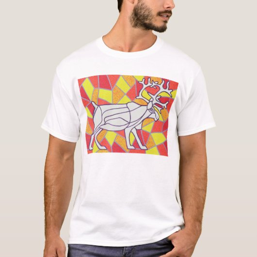 Ren auf Buntglas T-Shirt (Vorderseite)