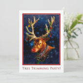 Ren-Baum-Zutat-Party-Gewohnheits-Einladung Einladung (Stehend Vorderseite)