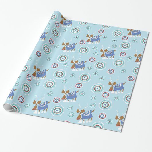 Ren-Blues Geschenkpapier (Ungerollt)