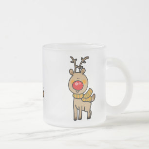 Ren-Cartoon der frohen Weihnachten Mattglastasse