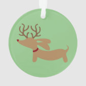 Ren-Dackel-Weihnachtsbaum-Verzierung Ornament (Rückseite)
