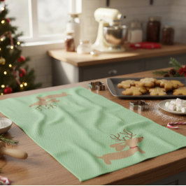 Ren-Dackel-Weihnachtsgrün-Geschirrtuch Handtuch