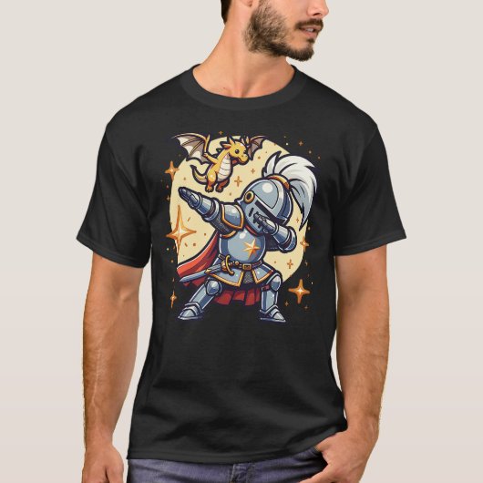 Ren Faire Dabbing Medieval Knight Dragon Funny Ren T-Shirt (Vorderseite)