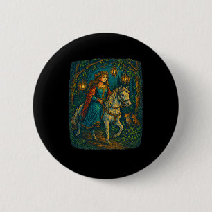 Ren Faire Mittelalterliche Lady Reitsport in Encha Button