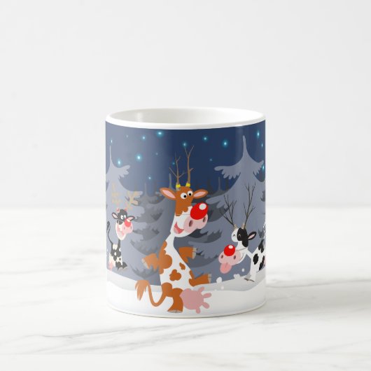 Ren in der Schnee-Tasse Kaffeetasse (Mittel)