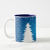 Ren in der Schnee-WeihnachtsTasse Zweifarbige Tasse (Links)