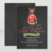 Ren-klebrige Strickjacke-WeihnachtsParty Einladung (Vorne/Hinten)