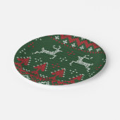 Ren-lustiges Weihnachtshässlicher Pappteller (Schrägansicht)