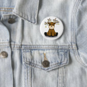 Ren mit gelben Sternen Button (Beispiel)
