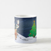 Ren mit Weihnachtslichter Tasse (Mittel)