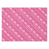 Ren-rosa Weihnachtspersonalisierter Familienname Tischdecke (Vorderseite (Horizontal))