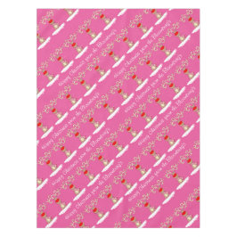 Ren-rosa Weihnachtspersonalisierter Familienname Tischdecke